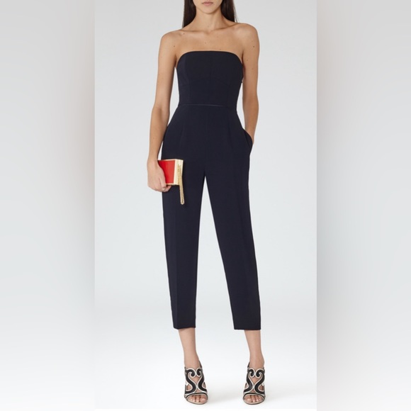 Reiss Pants - Reiss Anouk Strapless Jumpsuit blue size 0
